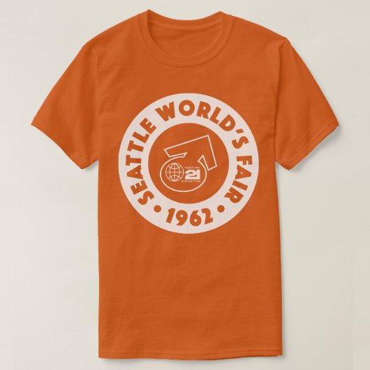 1962シアトルワールドフェアサークルホワイト Tシャツ (デザイン正面)
