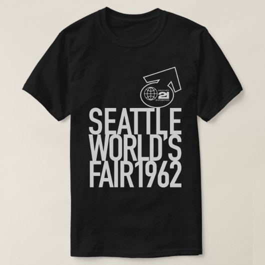 1962シアトルワールドフェアブロックホワイト Tシャツ (デザイン正面)