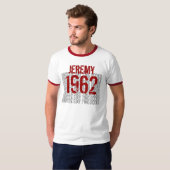 1962個の石の名前をカスタムするの誕生日 Tシャツ (正面フル)