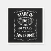 1962年に作られ、2022年素晴らしの60年 スタンダードカクテルナプキン (正面)
