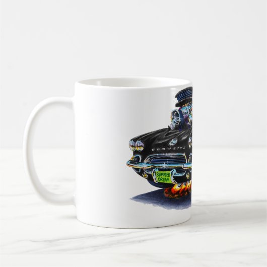 1962年のコルベットの黒い車 コーヒーマグカップ (左)