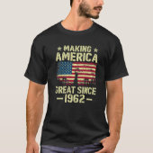 1962年のヴィンテージ以来素晴らしのアメリカ国旗の誕生 Tシャツ (正面)