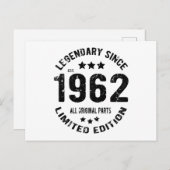 1962年のヴィンテージ誕生日 ポストカード (正面/裏面)