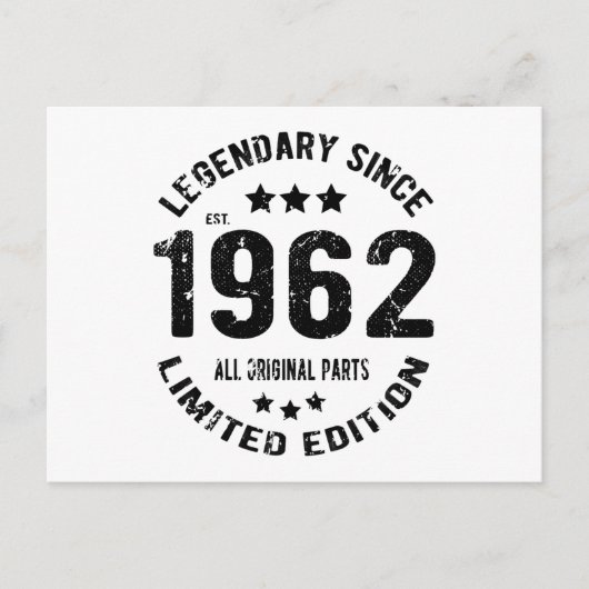 1962年のヴィンテージ誕生日 ポストカード (正面)