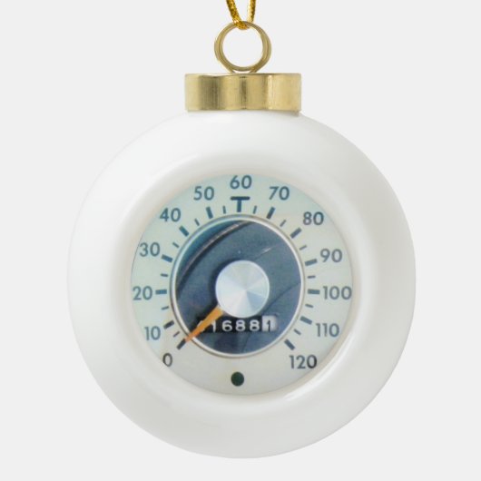 1962年クラシック車速度計 セラミックボールオーナメント (正面)