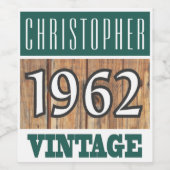 1962年誕生ワインラベル ワインラベル (シングルラベル)