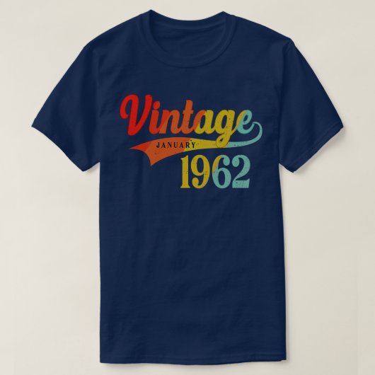 1962年1月誕生日ヴィンテージ1962年1月素晴らし Tシャツ (デザイン正面)
