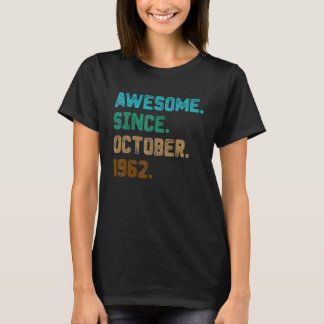 1962年10月60日素晴らし誕生60歳 Tシャツ