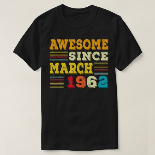 1962年3月以素晴らし降60歳ギフト60位 Tシャツ (デザイン正面)
