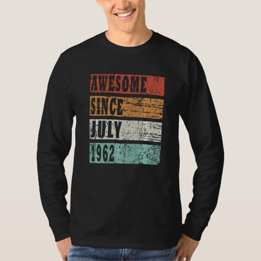 1962年7生まれ月レトロアイディア Tシャツ (正面)