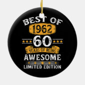 1962最高の年60歳ギフト60誕生日 セラミックオーナメント (裏面)