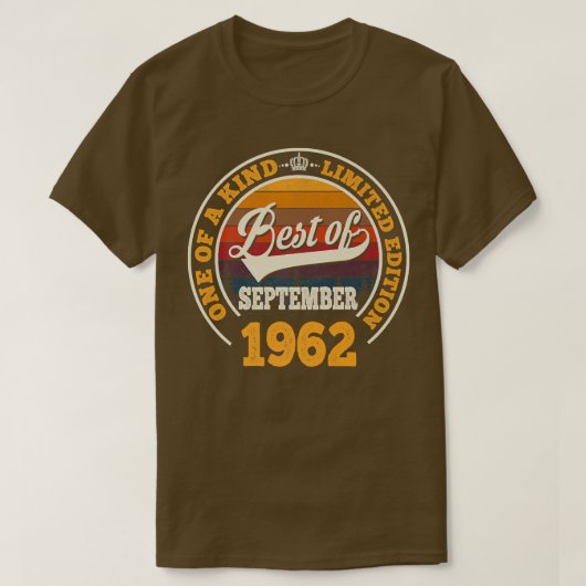 1962最高の年9月60日60Y向け誕生日プレゼント Tシャツ (デザイン正面)