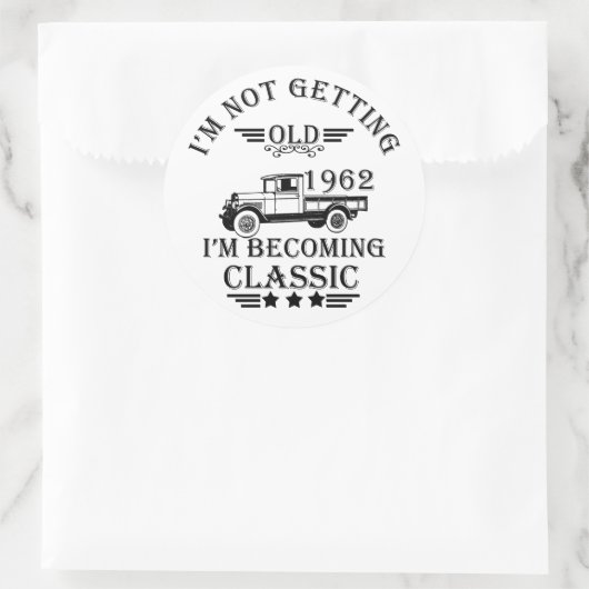 1962生まれ年のヴィンテージ生誕生月贈り物 ラウンドシール (バッグ)