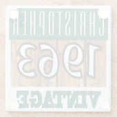 1962生まれ年のヴィンテージ誕生日ギフト ガラスコースター (裏面)