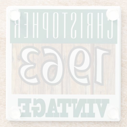 1962生まれ年のヴィンテージ誕生日ギフト ガラスコースター (裏面)