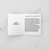 1962生まれ年の誕生日おもしろい事実 カード (内部)