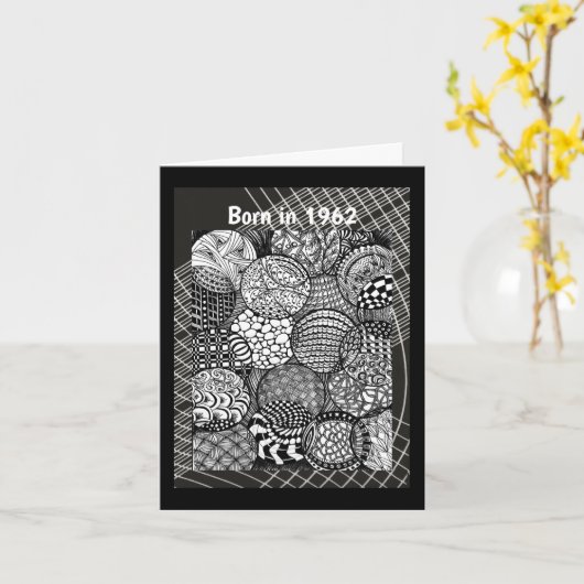 1962生まれ年の誕生日おもしろい事実 カード (黄色い花)
