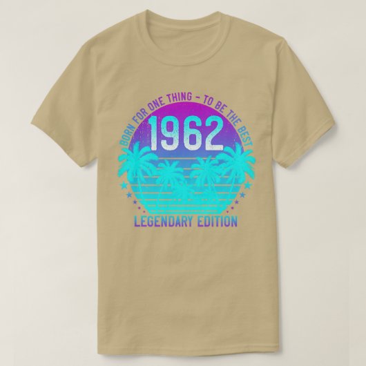 1962生まれ年ヴィンテージ59誕生日美学サンセ Tシャツ (デザイン正面)