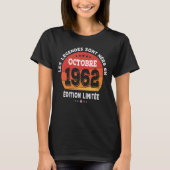 1962生まれ年10月のレジェンド60誕生日60年 Tシャツ (正面)