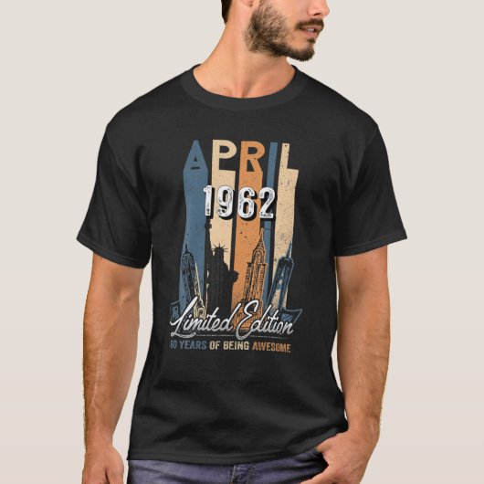 1962生まれ年4月60日1962年60年製 Tシャツ (正面)