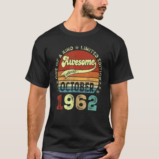 1962素晴らし年10月60日誕生日60年 Tシャツ (正面)