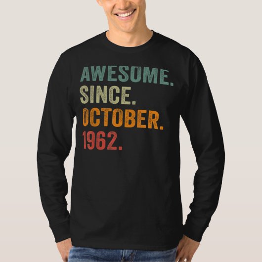 1962素晴らし年10月60日誕生日60年 Tシャツ (正面)
