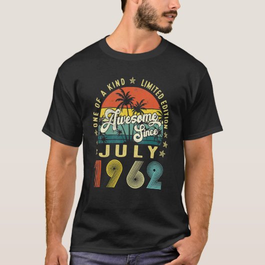1962素晴らし年7月以来ヴィンテージ60誕生日 Tシャツ (正面)