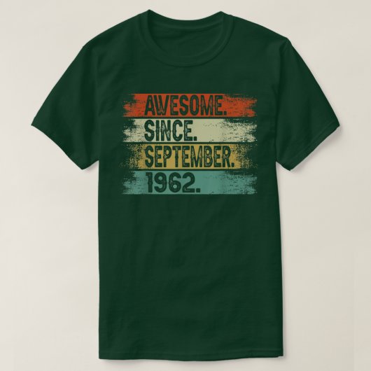 1962素晴らし年9月以来ヴィンテージ60誕生日 Tシャツ (デザイン正面)