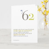 1962誕生日おもしろい事実 カード (黄色い花)