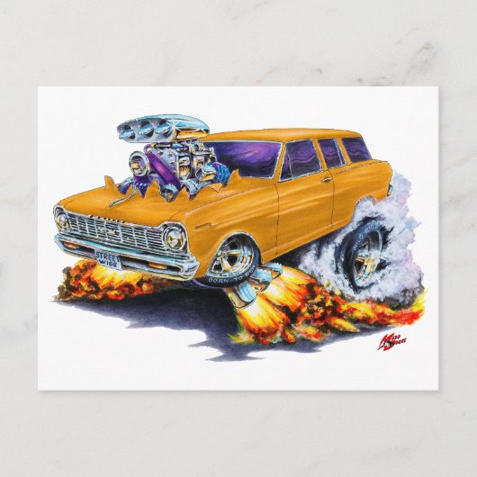 1962-65ノバオレンジワゴン ポストカード (正面)