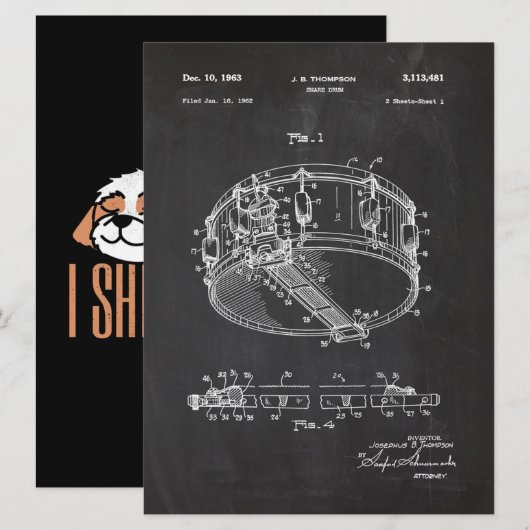 1962 Snare Drum - Patent Draw メニュー (正面/裏面)