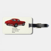 1963の赤のコルベットのアカエイ ラゲッジタグ (裏面横)