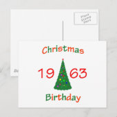 1963クリスマス誕生日 シーズンポストカード (正面/裏面)