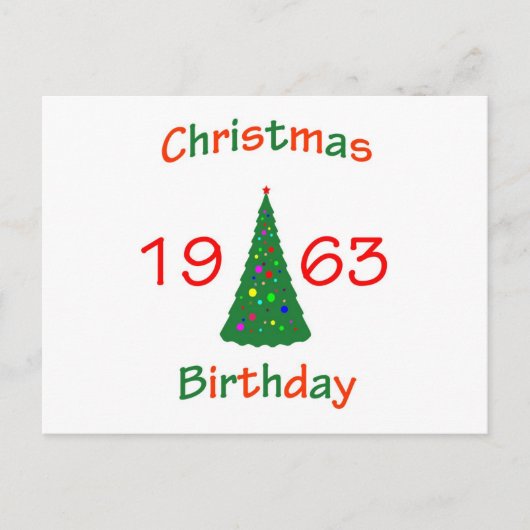 1963クリスマス誕生日 シーズンポストカード (正面)