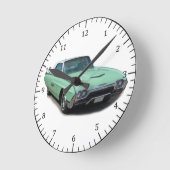 1963グリーンクラシック車時計 ラウンド壁時計 (傾斜)