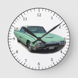 1963グリーンクラシック車時計 ラウンド壁時計