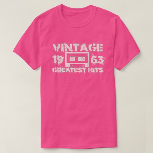 1963ヒット素晴らしヴィンテージホワイト Tシャツ (デザイン正面)
