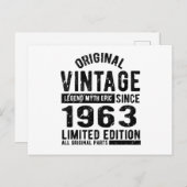 1963ヴィンテージ誕生日 ポストカード (正面/裏面)
