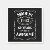 1963年に作られ、2023年素晴らしの60年 スタンダードカクテルナプキン (正面)