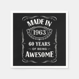 1963年に作られ、2023年素晴らしの60年 スタンダードカクテルナプキン