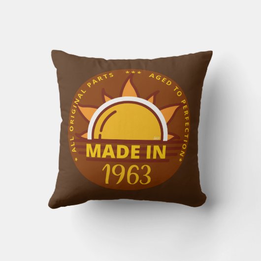 1963年の誕生日おもしろいプレゼント クッション (裏面)