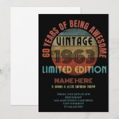 1963年の誕生日素晴らしパーティー60年 招待状 (正面/裏面)