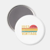1963年の誕生日 レトロな夕日 マグネット (正面/裏面)
