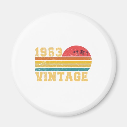1963年の誕生日 レトロな夕日 マグネット (正面)