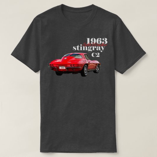 1963年クラシックスティングレイスプリットウィンドウアメリカンスポーツ Tシャツ (デザイン正面)