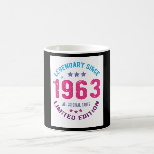 1963年ヴィンテージ誕生日 コーヒーマグカップ (中央)