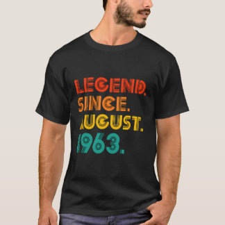 1963年以威厳がある降の伝説ヴィンテージ誕生日アイディア8月 Tシャツ