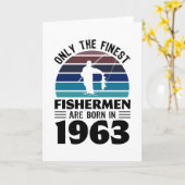 1963年生まれ60誕生日魚釣りギフトの漁師 カード (黄色い花)