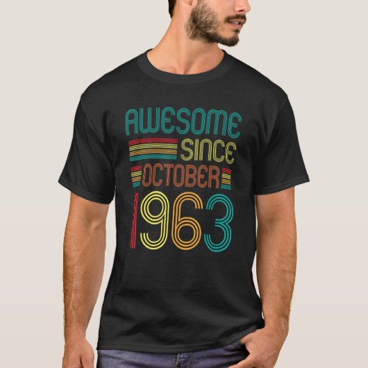 1963年素晴らし10月以来59番目の誕生日レトロ59 Tシャツ (正面)