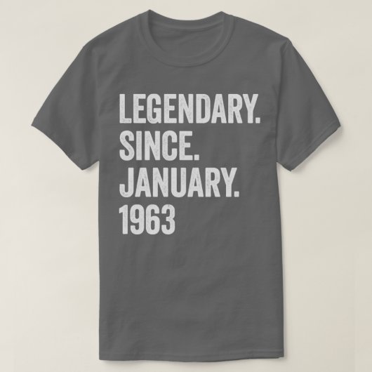 1963年1月60日の誕生以来60年の伝説 Tシャツ (デザイン正面)